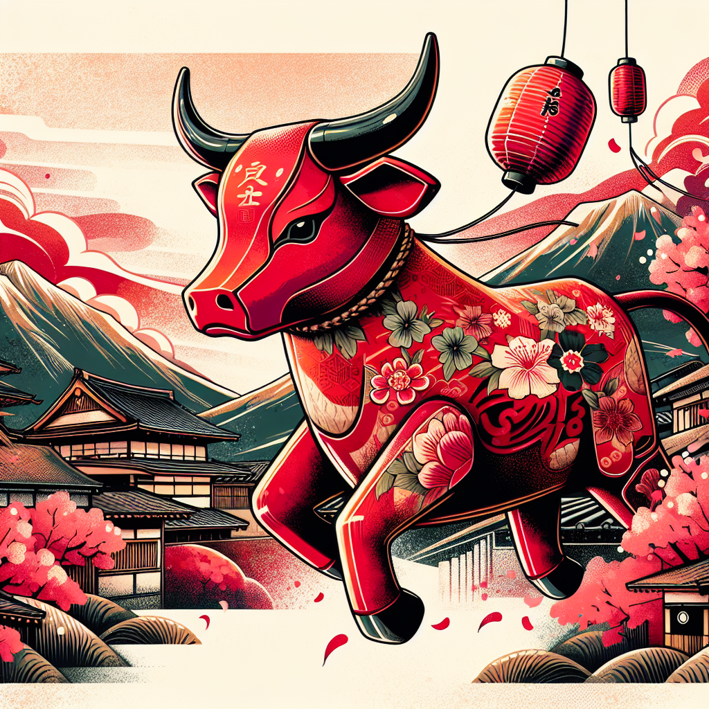 Akabeko a vaca japonesa que atrai saúde e sorte